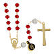 Golden Rosary with Red Beads, 5 mm s2