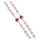 Rosario dorato grani rosa chiaro 5 mm s3