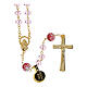 Golden Rosary with Light Pink Beads, 5 mm s1