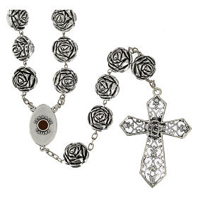 Headboard rosary of Our Lady of Fatima, 0.8 in roses