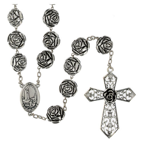 Headboard rosary of Our Lady of Fatima, 0.8 in roses 1