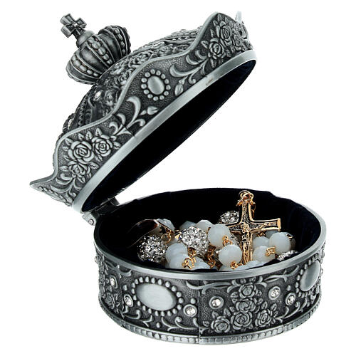 Crown-shaped rosary case, metal 3