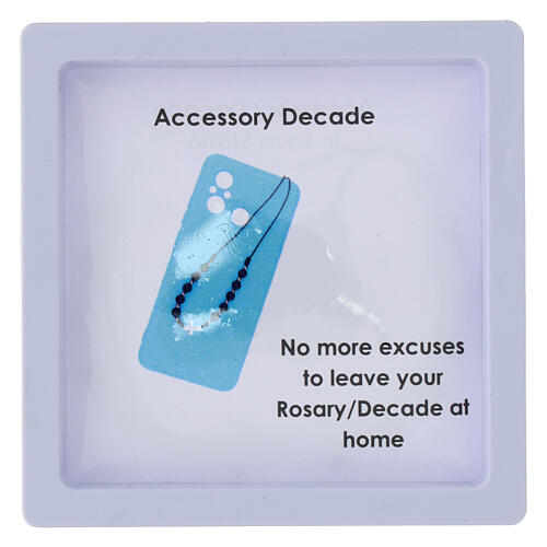 Armband, 10er-Rosenkranz, Lavastein-Perlen 3 mm 4