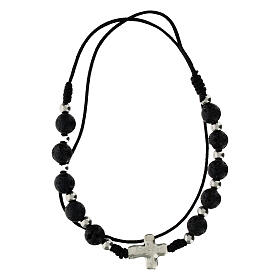 Single decade rosary accessory, lava stone beads of 0.12 in