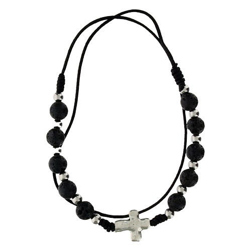 Accessorio decina grani in pietra di lava 3 mm 1
