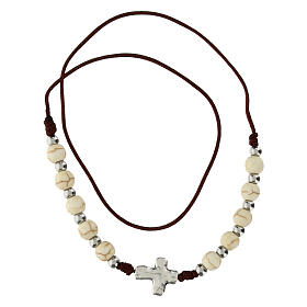 Single decade rosary accessory, howlite beads of 0.12 in