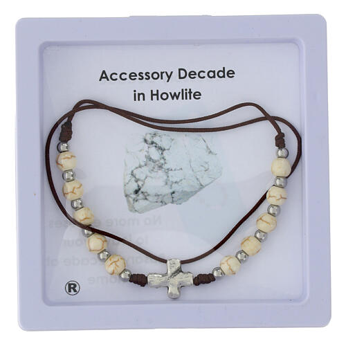 Single decade rosary accessory, howlite beads of 0.12 in 3