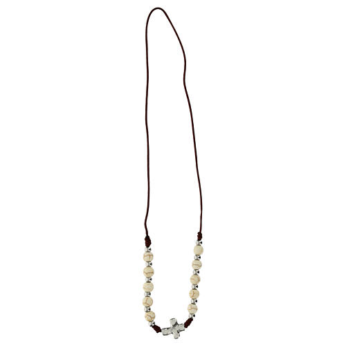 Różaniec dziesiątka z koralikami z kamienia howlite, 3 mm 2