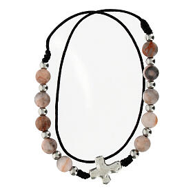 Armband, 10er-Rosenkranz, Rosa-Jaspis-Perlen 3 mm