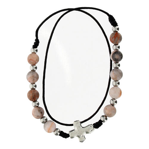 Armband, 10er-Rosenkranz, Rosa-Jaspis-Perlen 3 mm 1