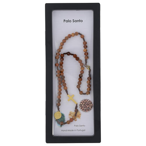 Rosary of Saint Benedict with palo santo beads of 0.12 in 5