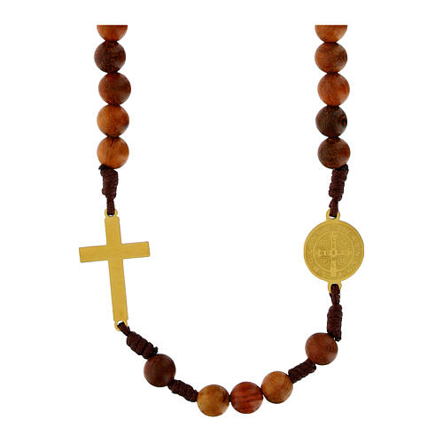 Saint Benedict Rosary with 3mm Palo Santo Beads 2