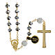 Golden rosary with dull silvery beads of 0.2 in s2