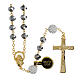 Golden Rosary with Matte Silver-Colored Beads, 5 mm s1