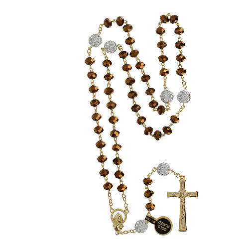 Golden Rosary with Bronze-Colored Beads, 5 mm 4