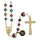 Golden Rosary with Multicolored Beads, 5 mm s2