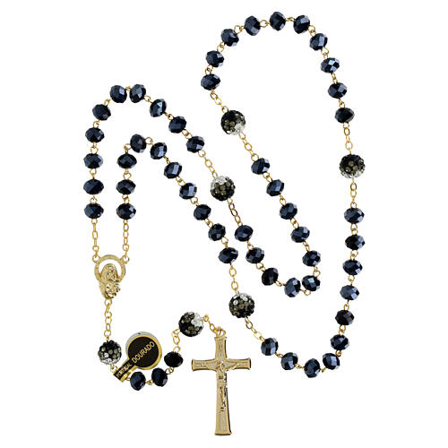 Golden rosary with 0.2 in hematite beads 4
