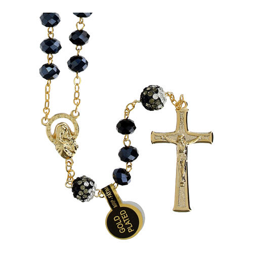 Golden Rosary with 5 mm Hematite Beads 1