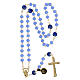 Golden rosary with 5 mm opaque light blue beads s4