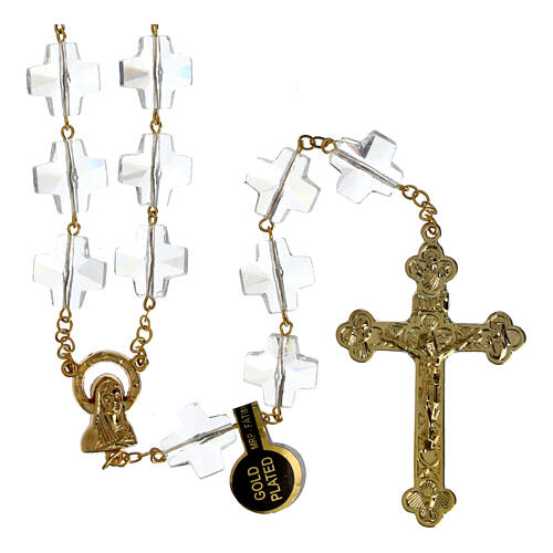 Rosary with 0.4x0.4 in clear crosses 1