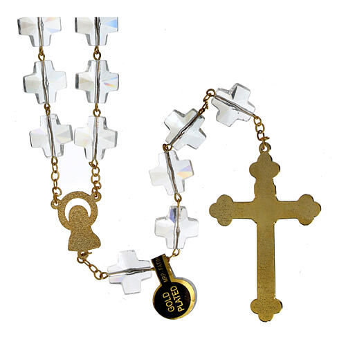 Rosary with 0.4x0.4 in clear crosses 2