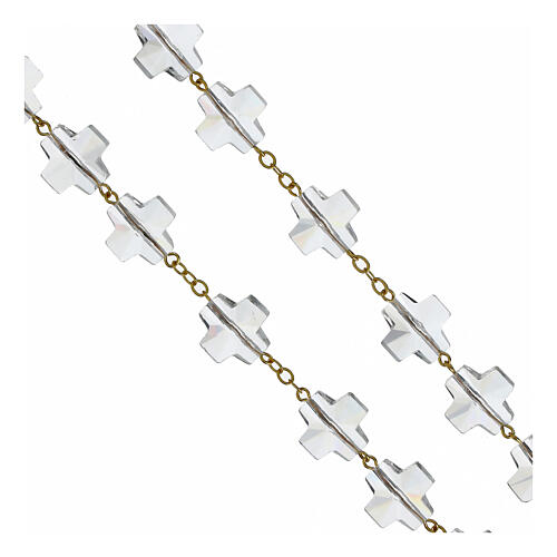 Rosary with 0.4x0.4 in clear crosses 3