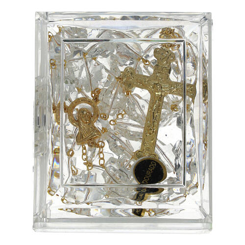 Terço cruzes transparentes 1x1 cm 5