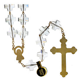 Rosary with Transparent Cross Beads 1x1 cm