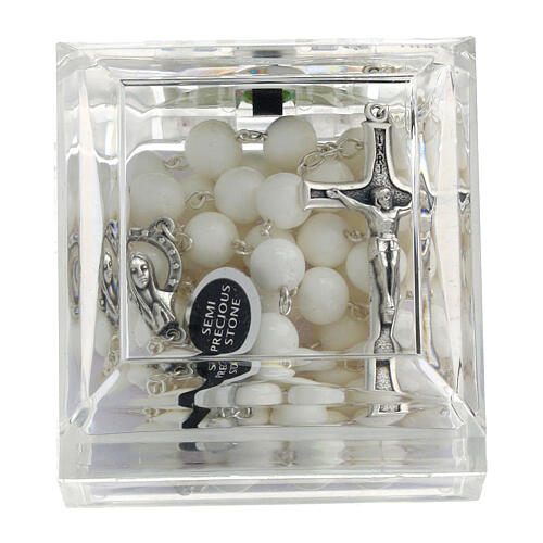 Silvery rosary with 0.2 in tridacna beads 5