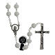 Silvery rosary with 0.2 in tridacna beads s1