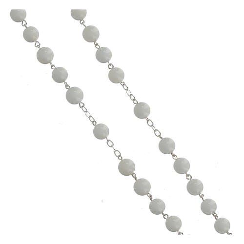 Silver Rosary with 5 mm Tridacna Beads 3