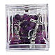 Rosario argento grani 5 mm agata viola s5