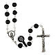 Rosario argento grani roccia vulcanica 5 mm s1