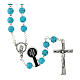 Rosario grani pietra turchese 5 mm argento s1