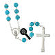 Rosario grani pietra turchese 5 mm argento s2