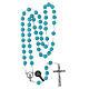 Rosario grani pietra turchese 5 mm argento s4