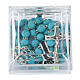 Turquoise Stone Silver Rosary, 5mm s5