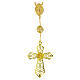 Golden single decade rosary bracelet with synthetic pearls of 0.6 in s2