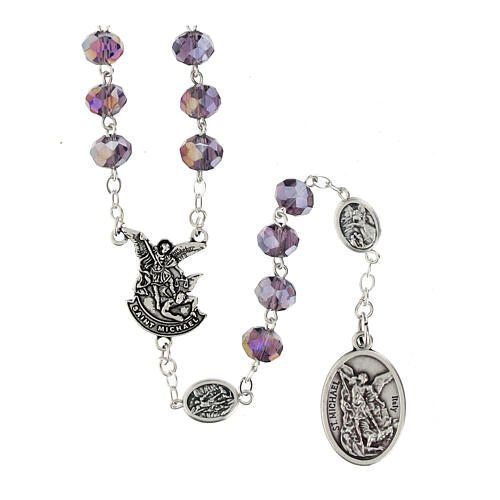 Rosary with clear lilac beads of 0.2 in 1