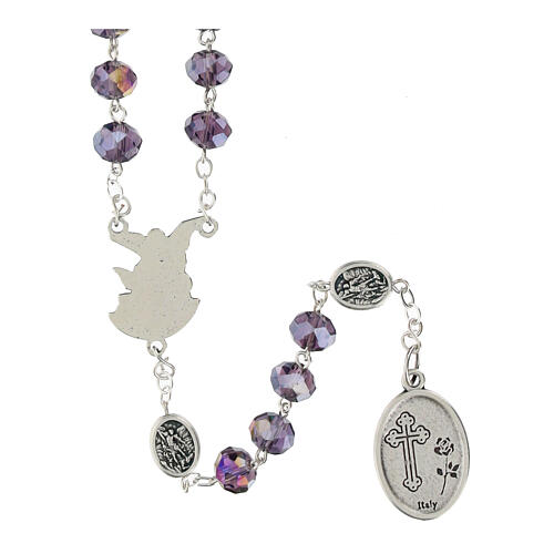 Rosary with clear lilac beads of 0.2 in 2