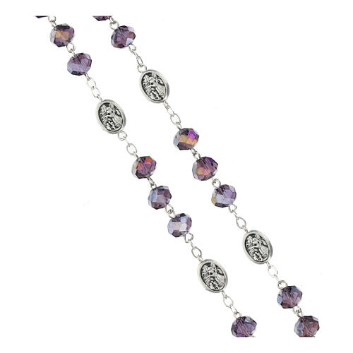 Rosary with clear lilac beads of 0.2 in 3