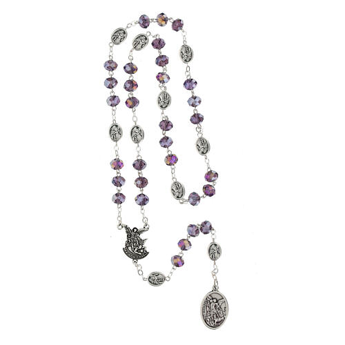 Rosary with clear lilac beads of 0.2 in 4