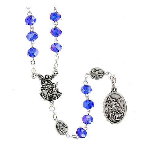 Rosary with clear dark blue beads of 0.2 in 1