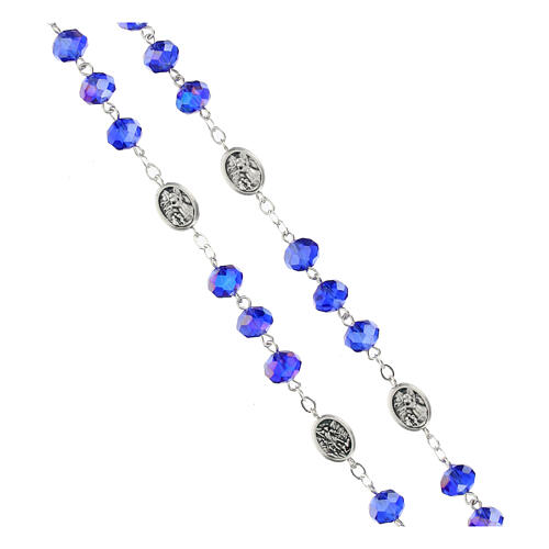 Rosary with clear dark blue beads of 0.2 in 3