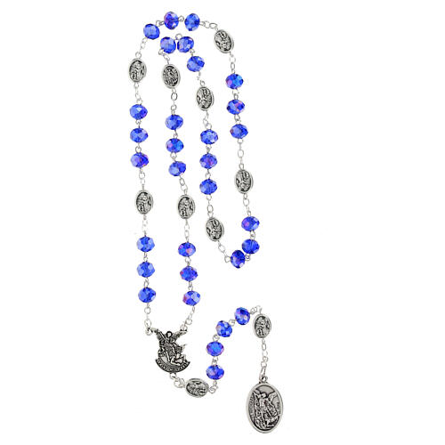 Rosary with clear dark blue beads of 0.2 in 4