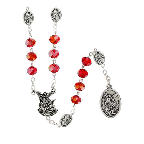 Rosary with 0.2 in clear red beads 1