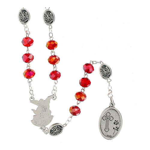 Rosary with 0.2 in clear red beads 2