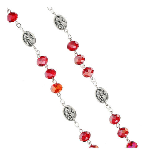 Rosary with 0.2 in clear red beads 3