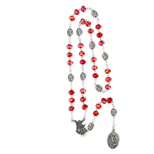 Rosary with 0.2 in clear red beads 4