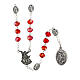 Rosary with 0.2 in clear red beads s1